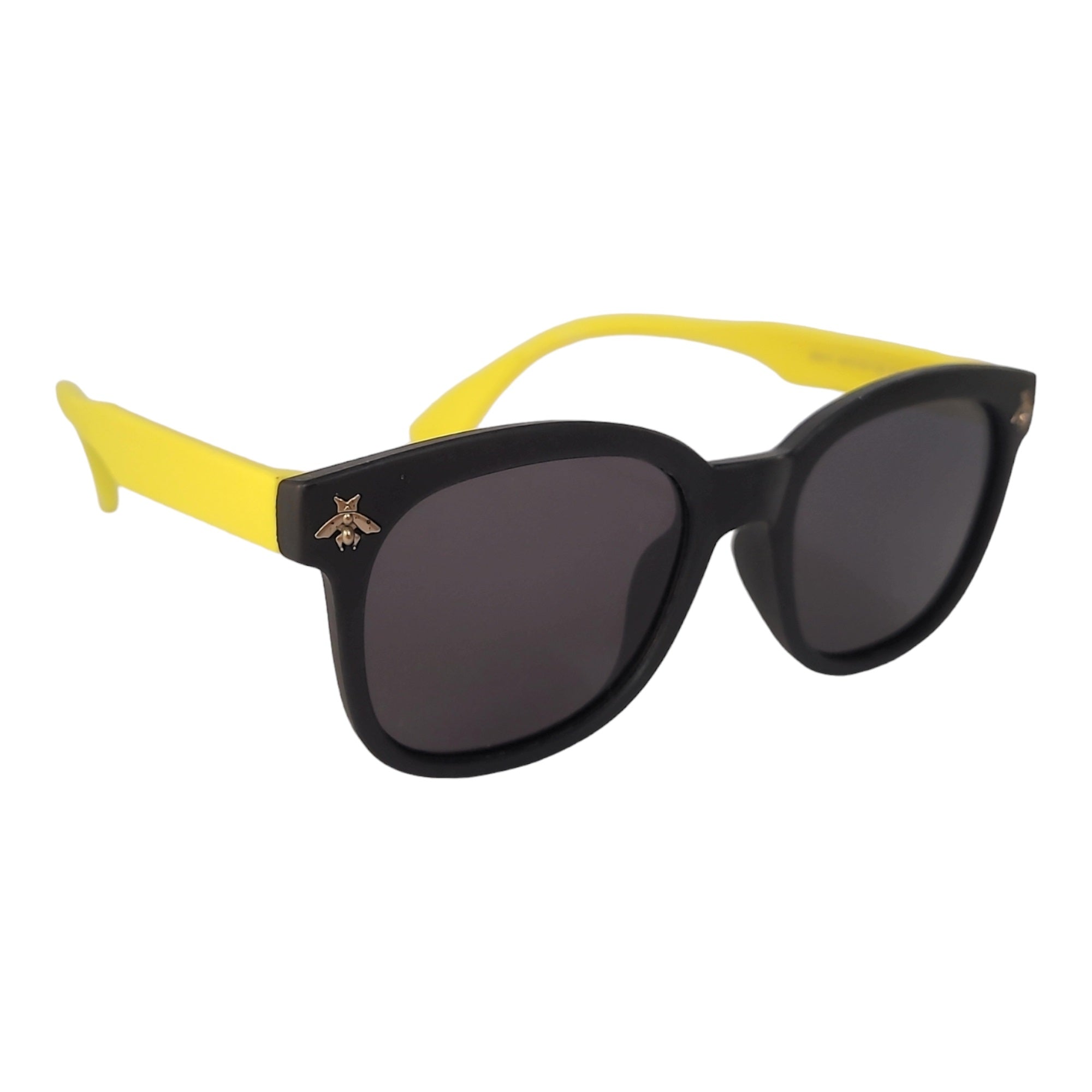 Stylish Kids Polarized Sunglasses for Shades Age 4-9 Years Old, Girl or Boy  | affaires-9011 - Black-Yellow