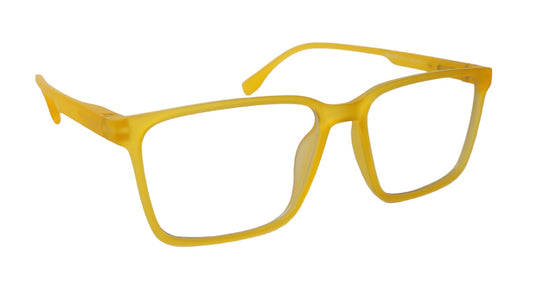 affaires BLU | Zero Power Blue Cut Computer Glasses | Anti Glare, Lightweight & Blocks Harmful Rays | UV Protection Specs | Men & Women | Large | LK 883 | LK-321 - Yellow