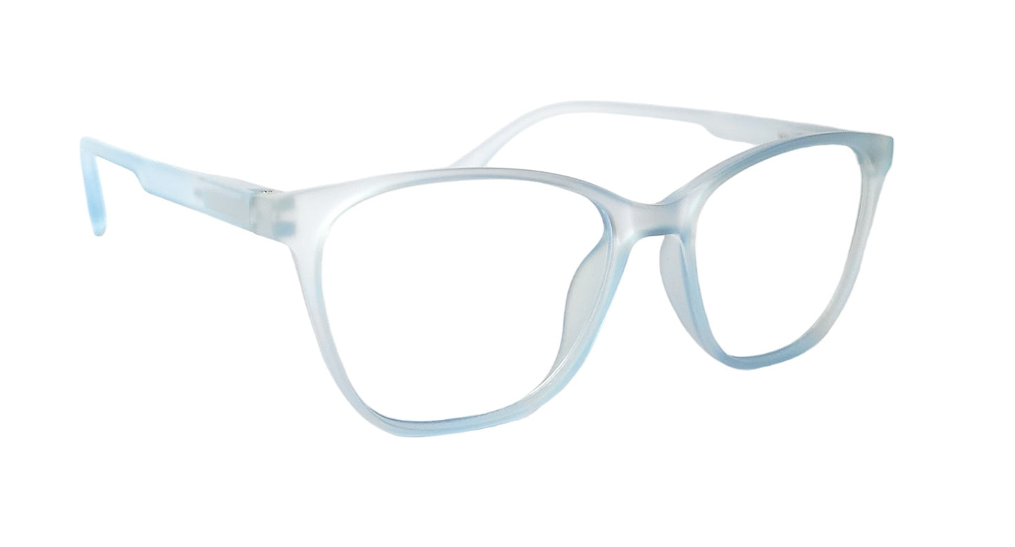 affaires BLU Trendy | Zero Power Blue Cut Computer Glasses | Anti Glare, Lightweight & Blocks Harmful Rays | UV Protection Specs | Men & Women | LK 890| LK-326 - Light Blue