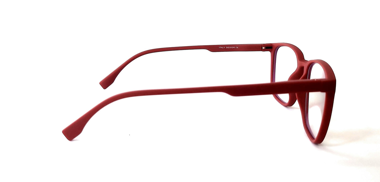 affaires Colorful BLU | Zero Power Blue Cut Computer Glasses | Anti Glare & Blocks Harmful Rays | UV Protection Specs | Men & Women | LK 889 | LK-329 - Red