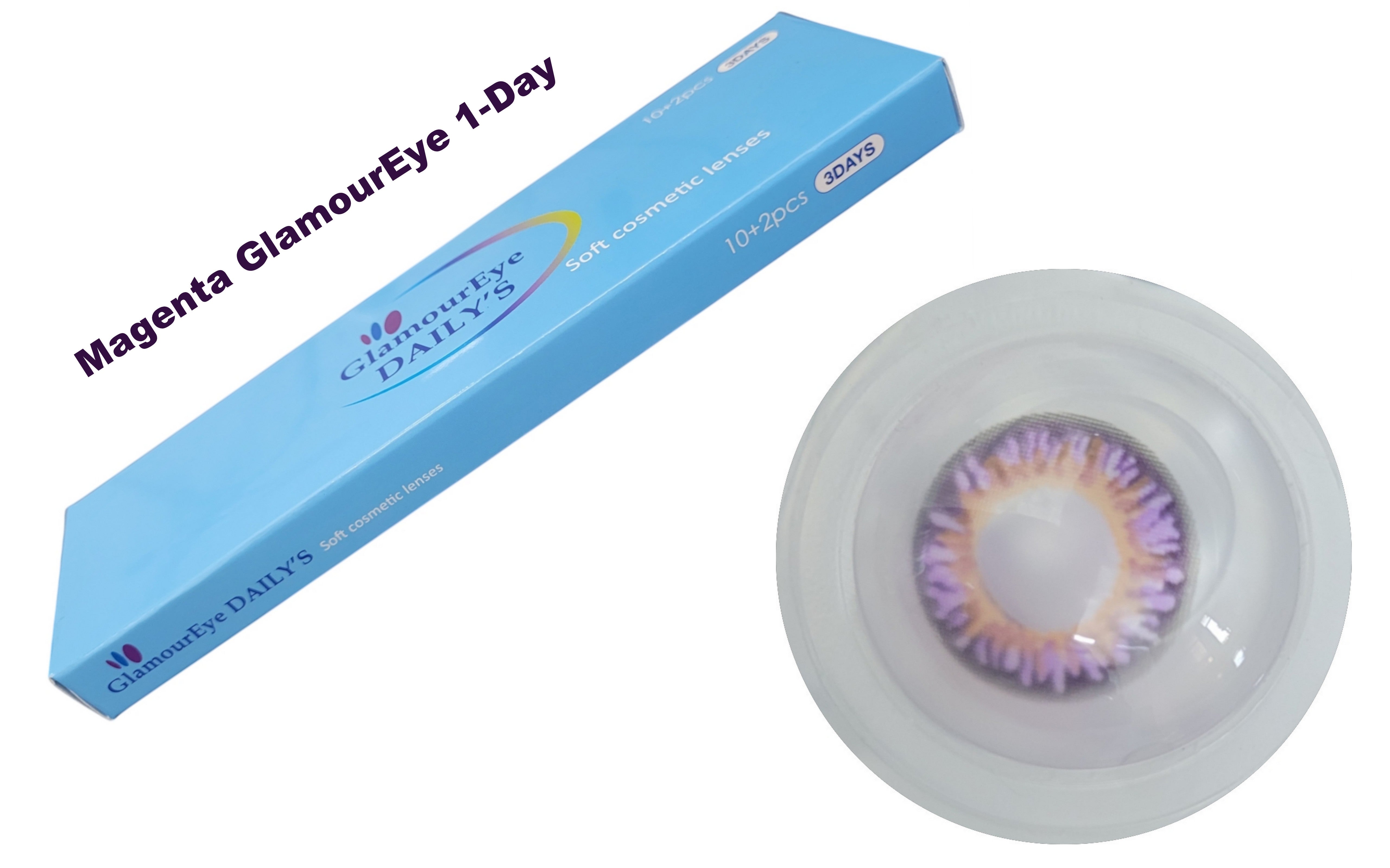 Magenta GlamourEye 1-Day Color Contact Lenses Disposable Contact Lens (12pcs in a Box)