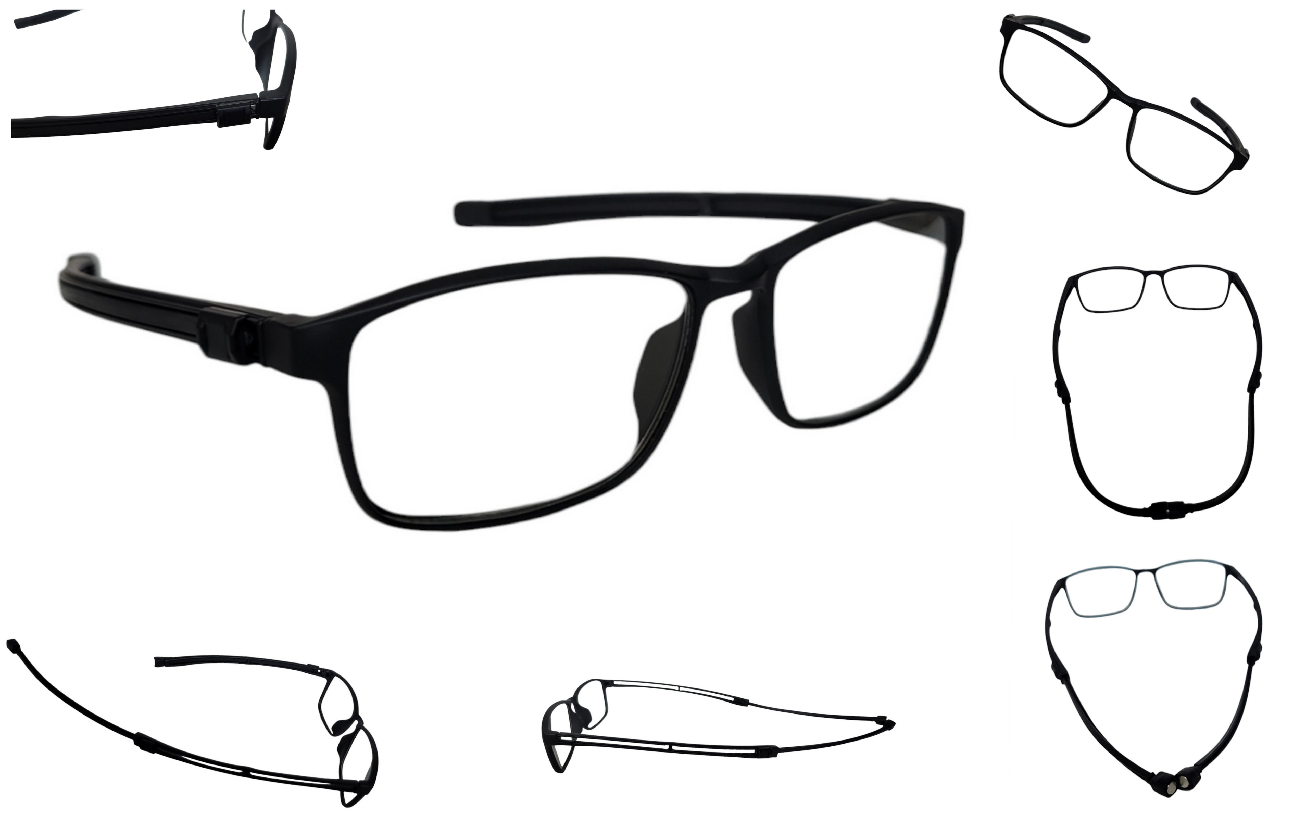 Black unisex magnetic reading glasses