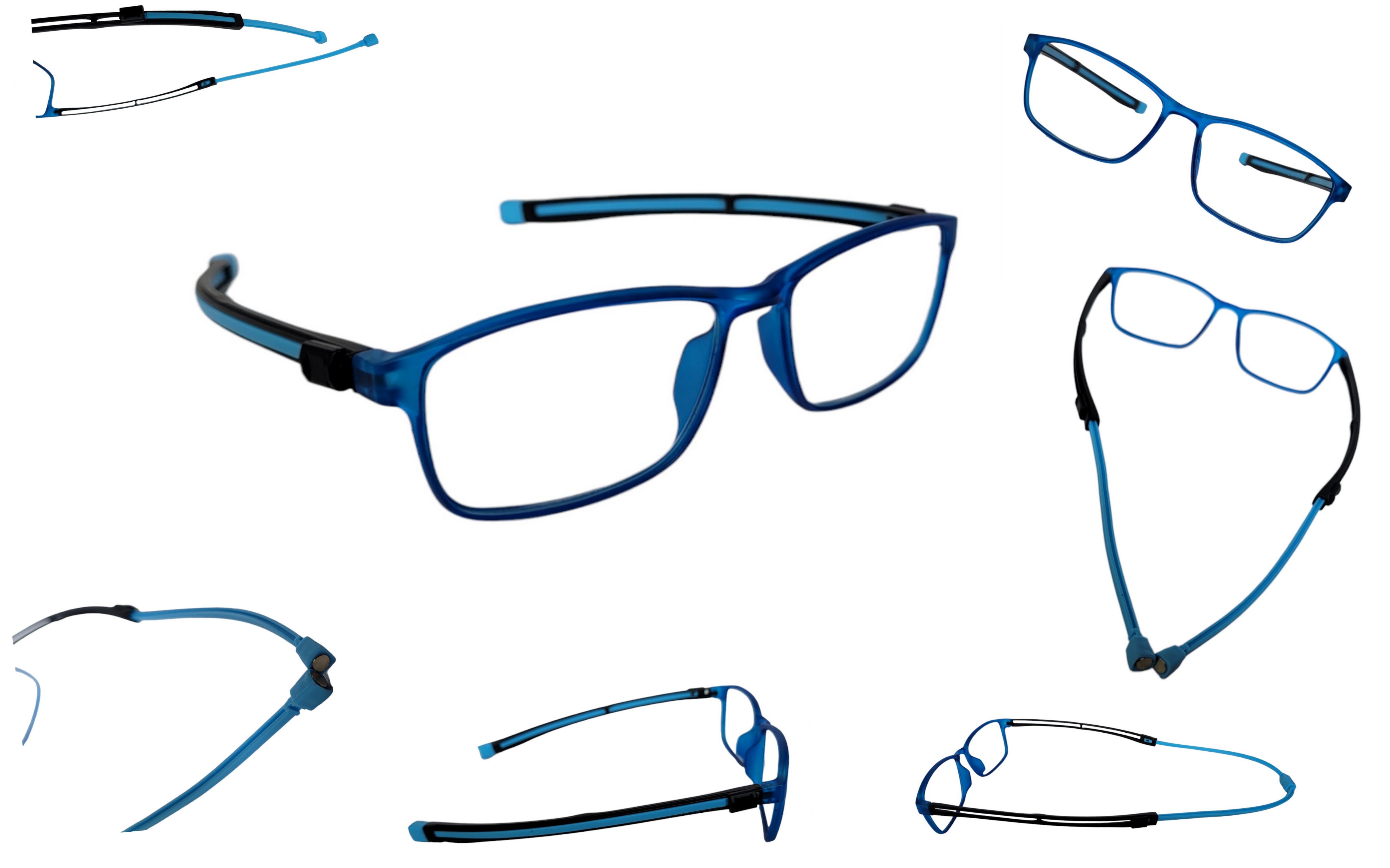 Blue unisex magnetic reading glasses