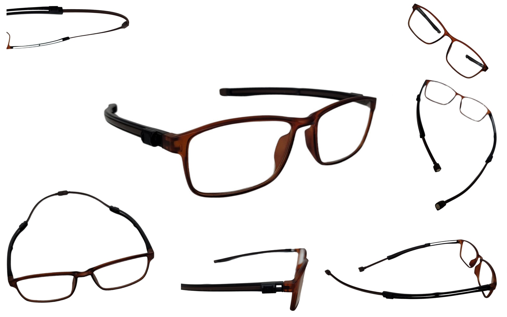 Brown unisex magnetic reading glasses