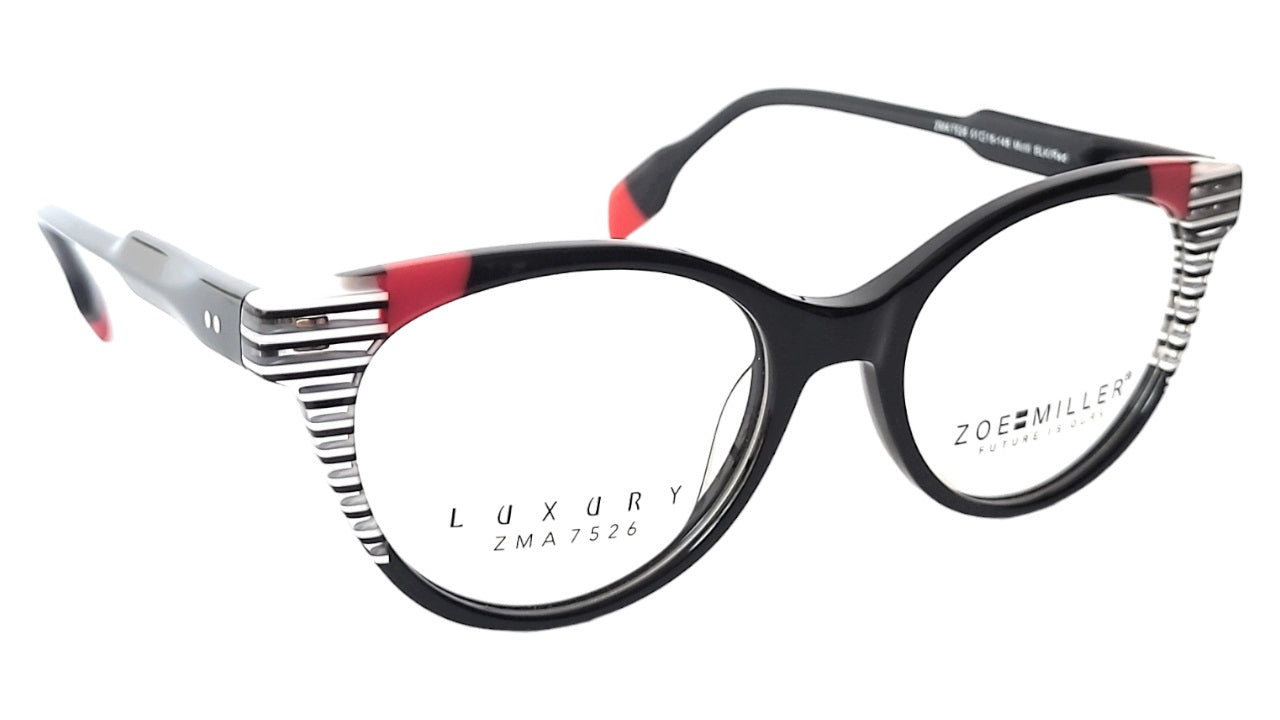 Zoe Miller Eyewear Spectacle Luxury ZMA7526 Multi BLk/RED