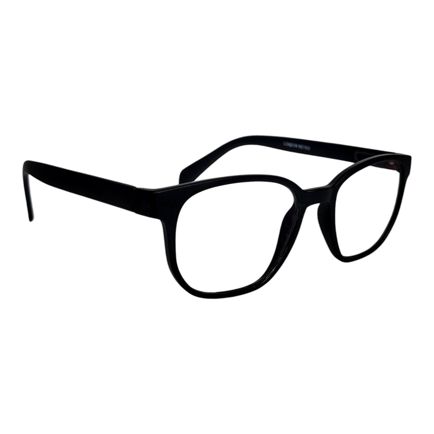 Black trendy Eyeglasses Spectacle London Retro 38704 with Power ANTI-GLARE-Reflective Glasses KT-346 - Affaires
