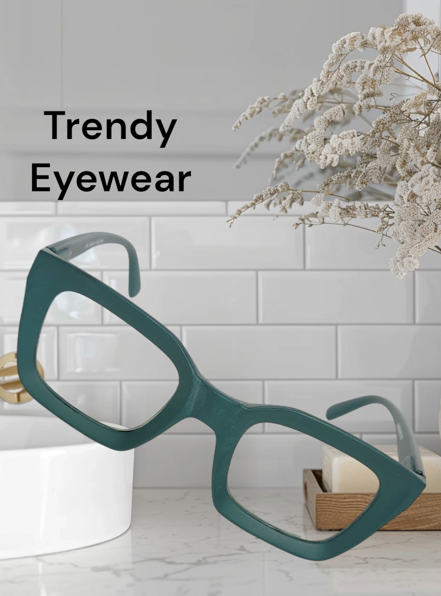 Green retro syle Eyeglasses Spectacle
