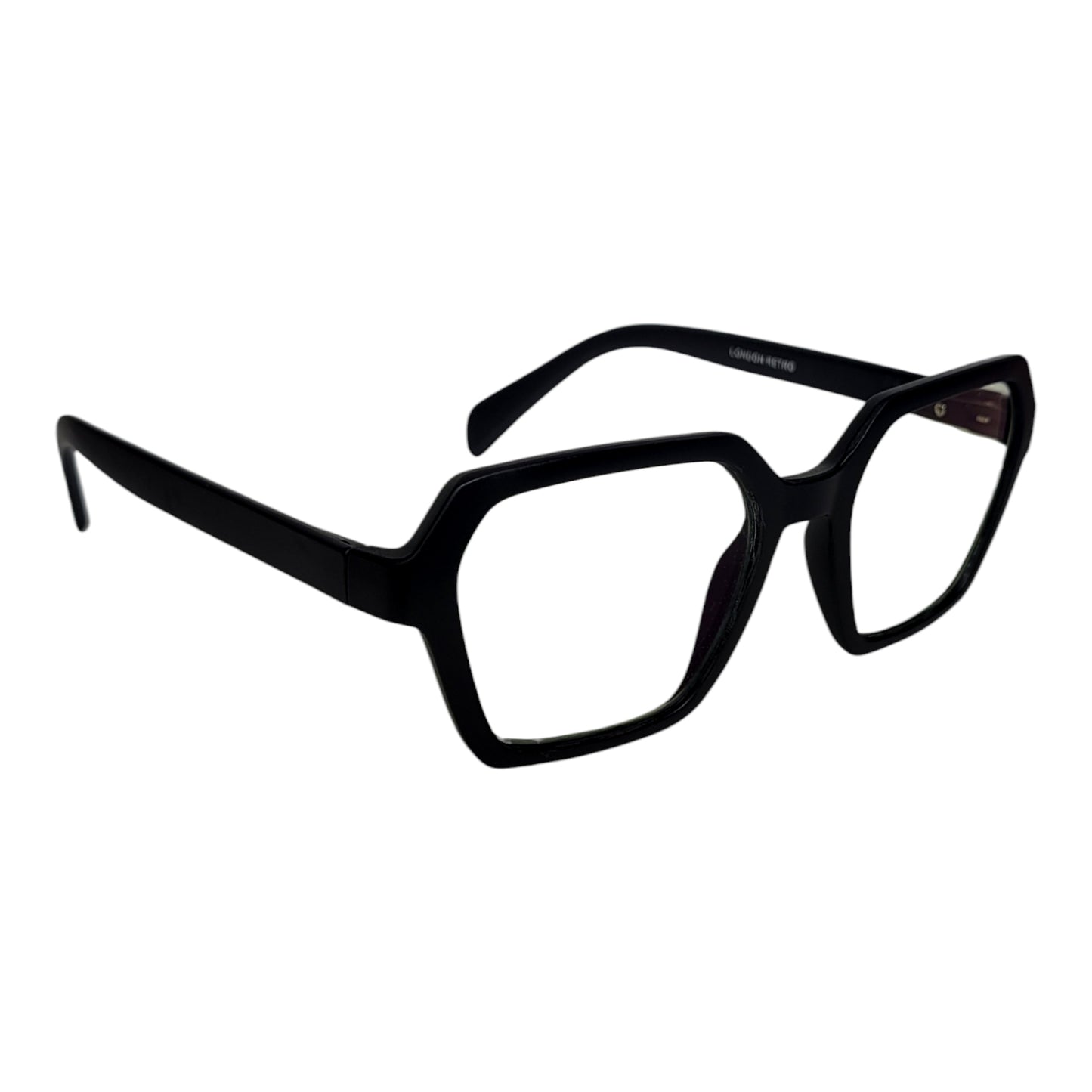 Black trendy Eyeglasses Spectacle London Retro 38707 with Power ANTI-GLARE-Reflective Glasses KT-348 - Affaires