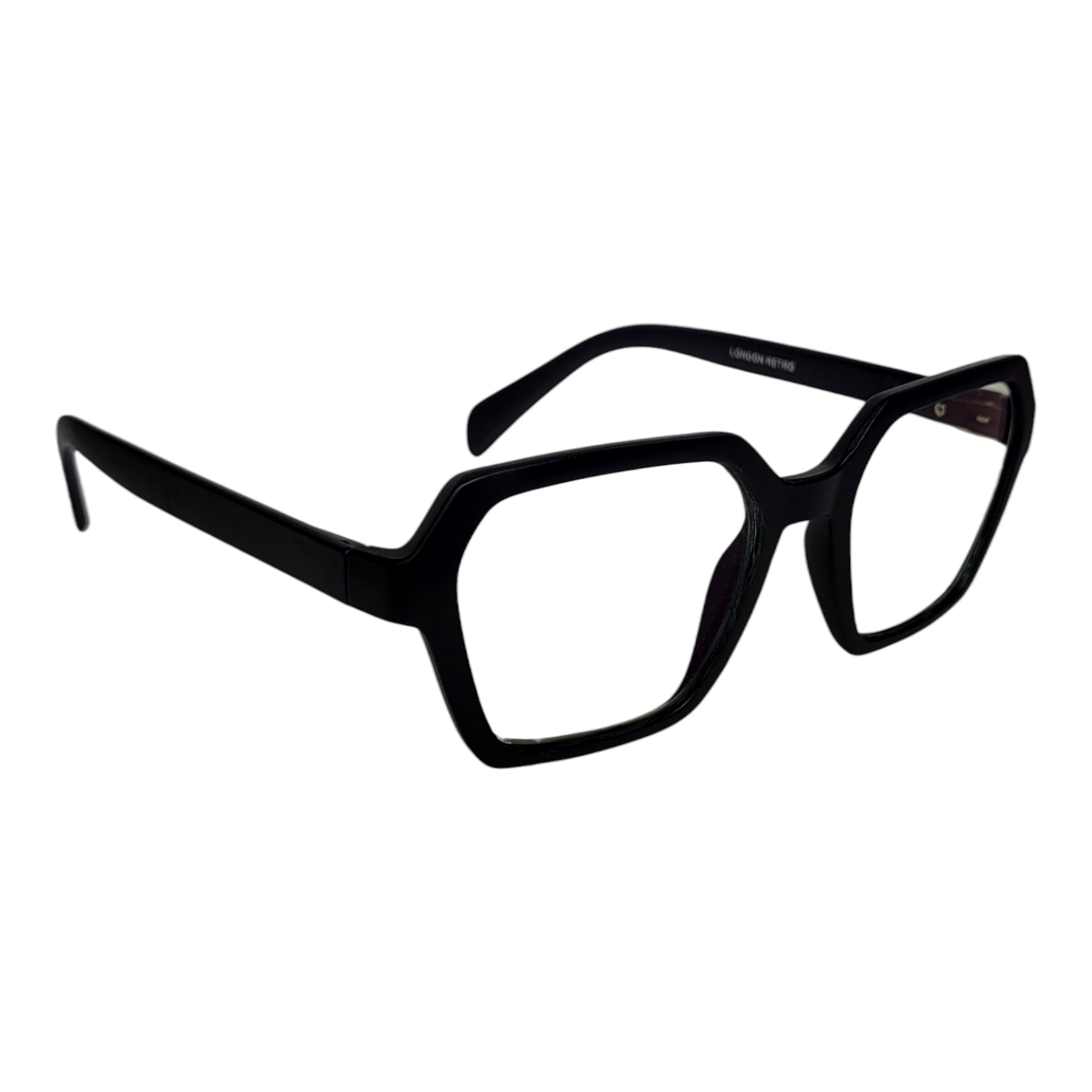 Black trendy Eyeglasses Spectacle London Retro 38707 with Power ANTI-GLARE-Reflective Glasses KT-348 - Affaires
