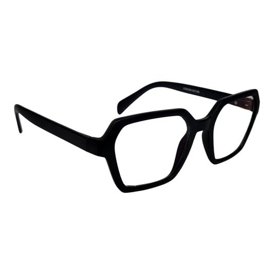 Black trendy Eyeglasses Spectacle London Retro 38707 with Power ANTI-GLARE-Reflective Glasses KT-348 - Affaires