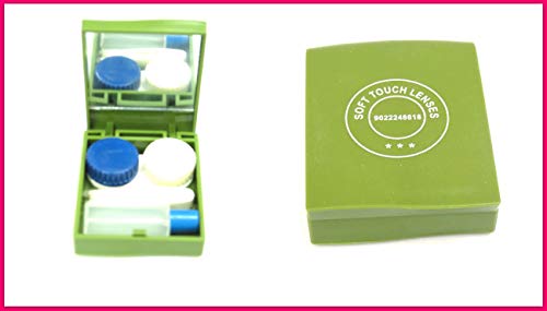 Affaires STL Travel Contact Lens Case Box With Mirror (Green)