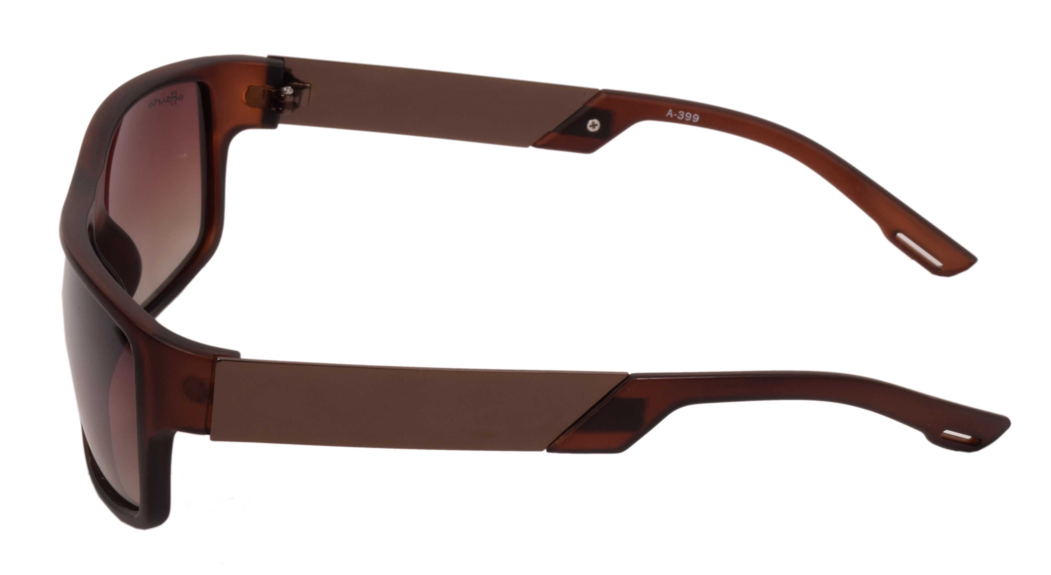 Affaires Polarized Sunglasses Brown Rectangle Full Rim A-399