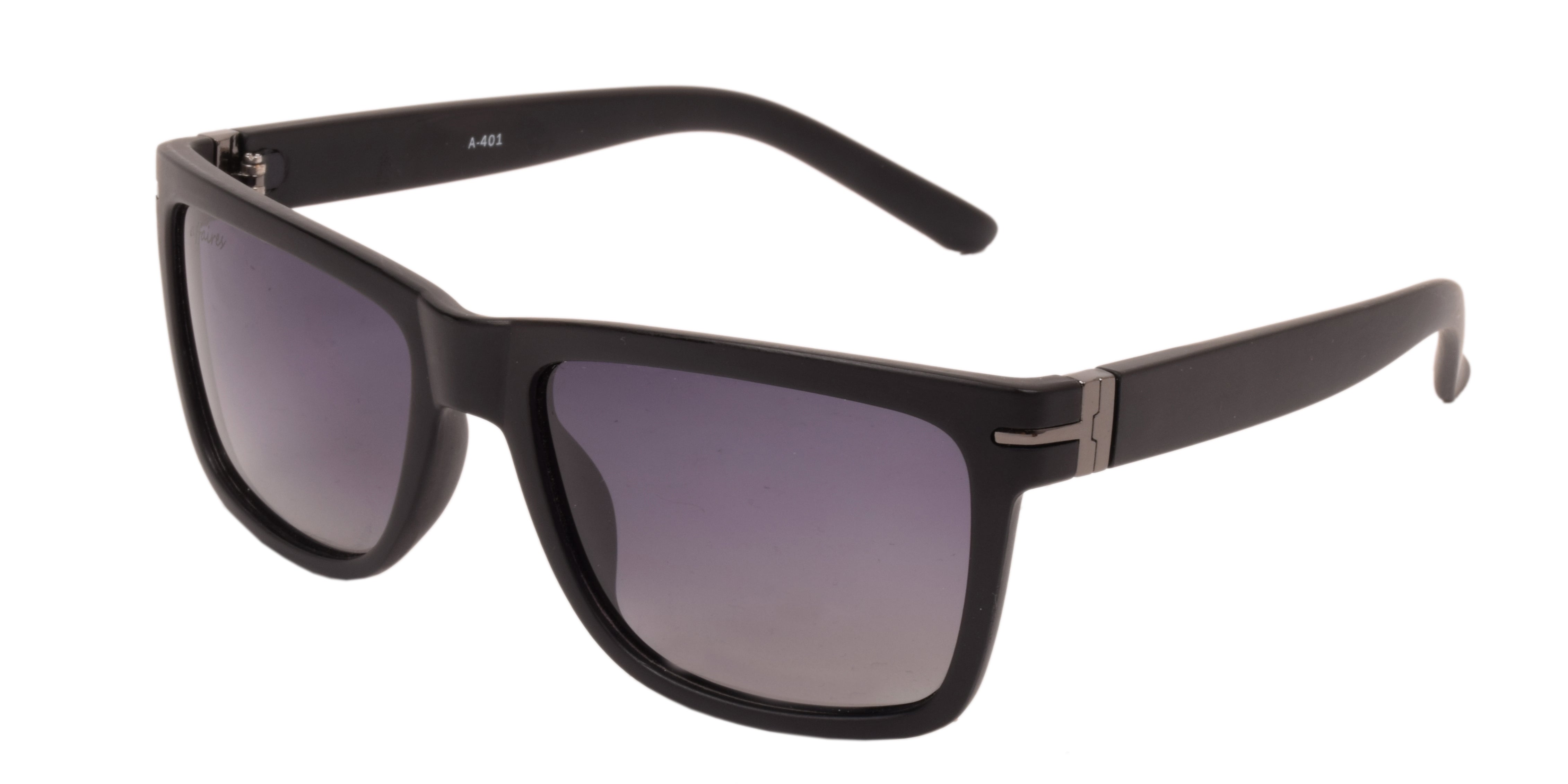 Affaires Polarized Sunglasses Black Rectangle Full Rim A-40