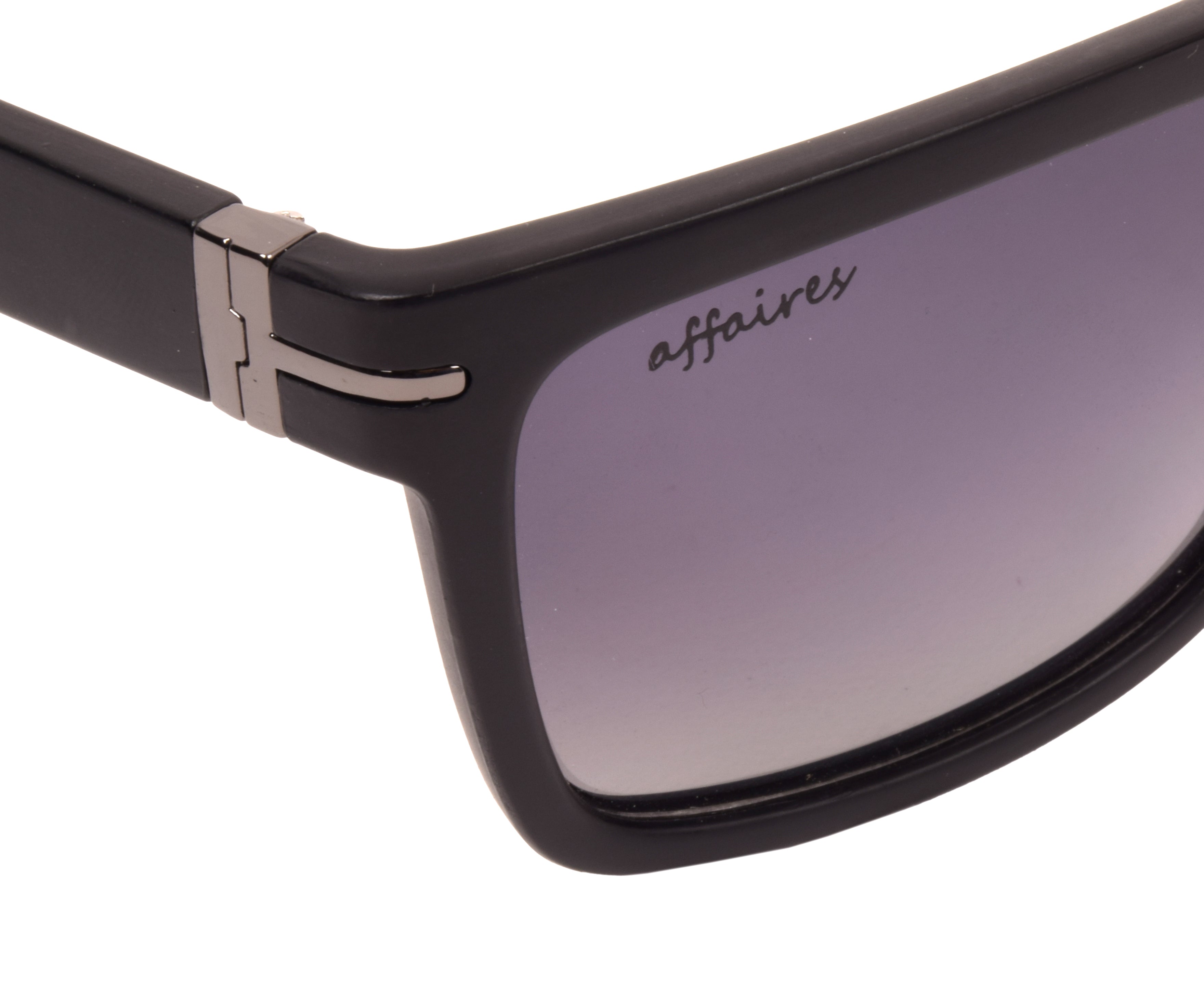 Affaires Polarized Sunglasses Black Rectangle Full Rim A-40