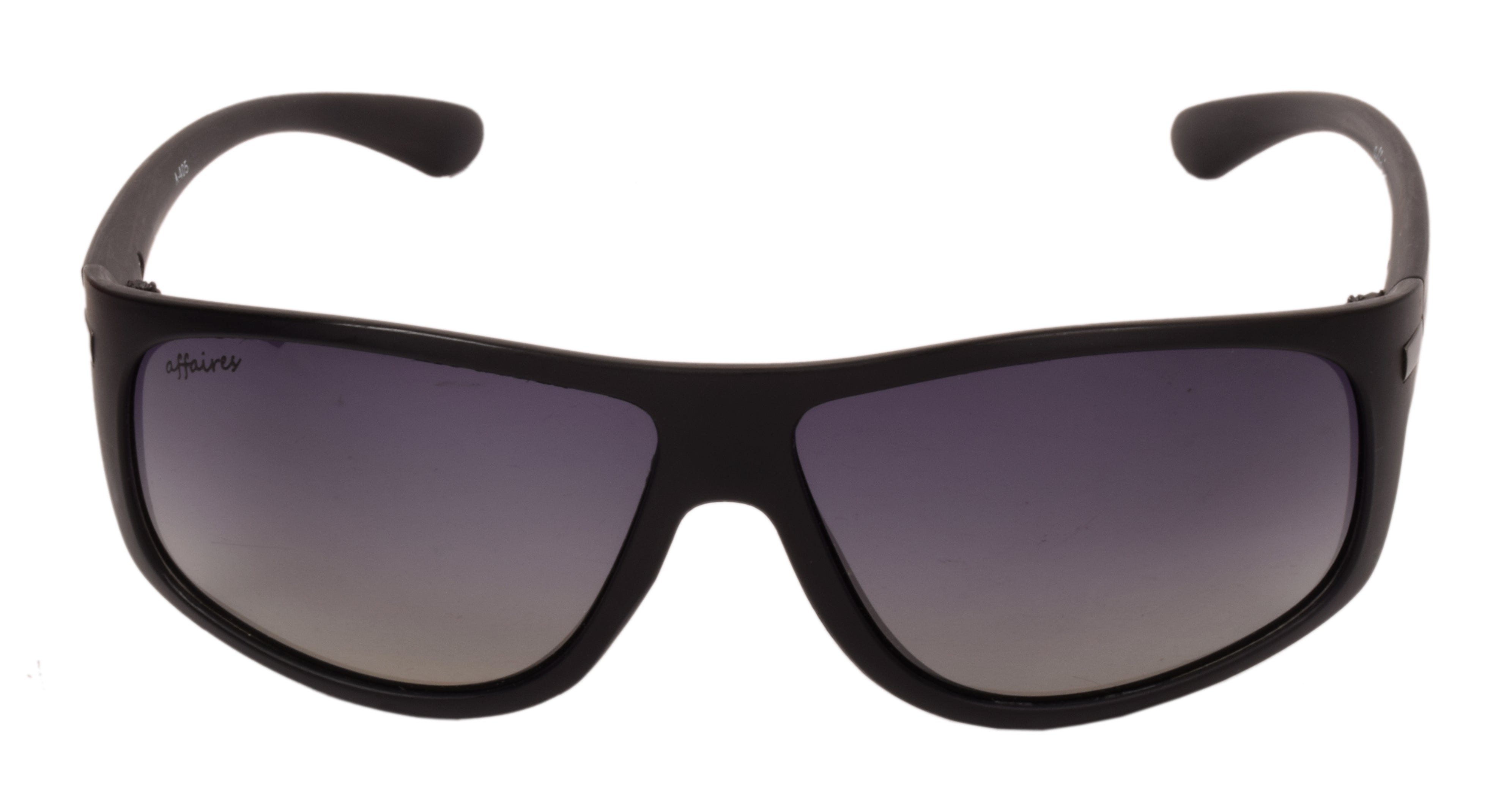 Affaires Sunglasses Black Wrap Full Rim A-405