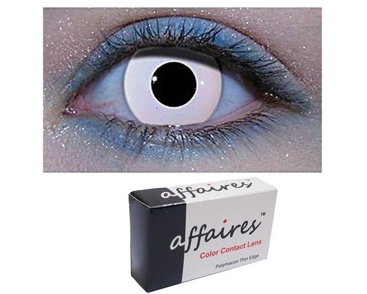 Affaires White Out Crazy color contact lenses Yearly Disposable ( 2pcs Lens Pack )