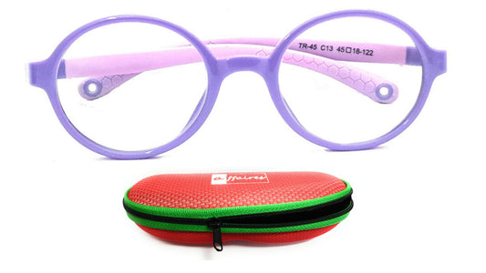 Affaires Kids Blue Light Filter Computer Glasses Flexible Spectacles with anti-reflection for Eye Protection | Zero Power ( TR-45 ) (BC-267) Purple