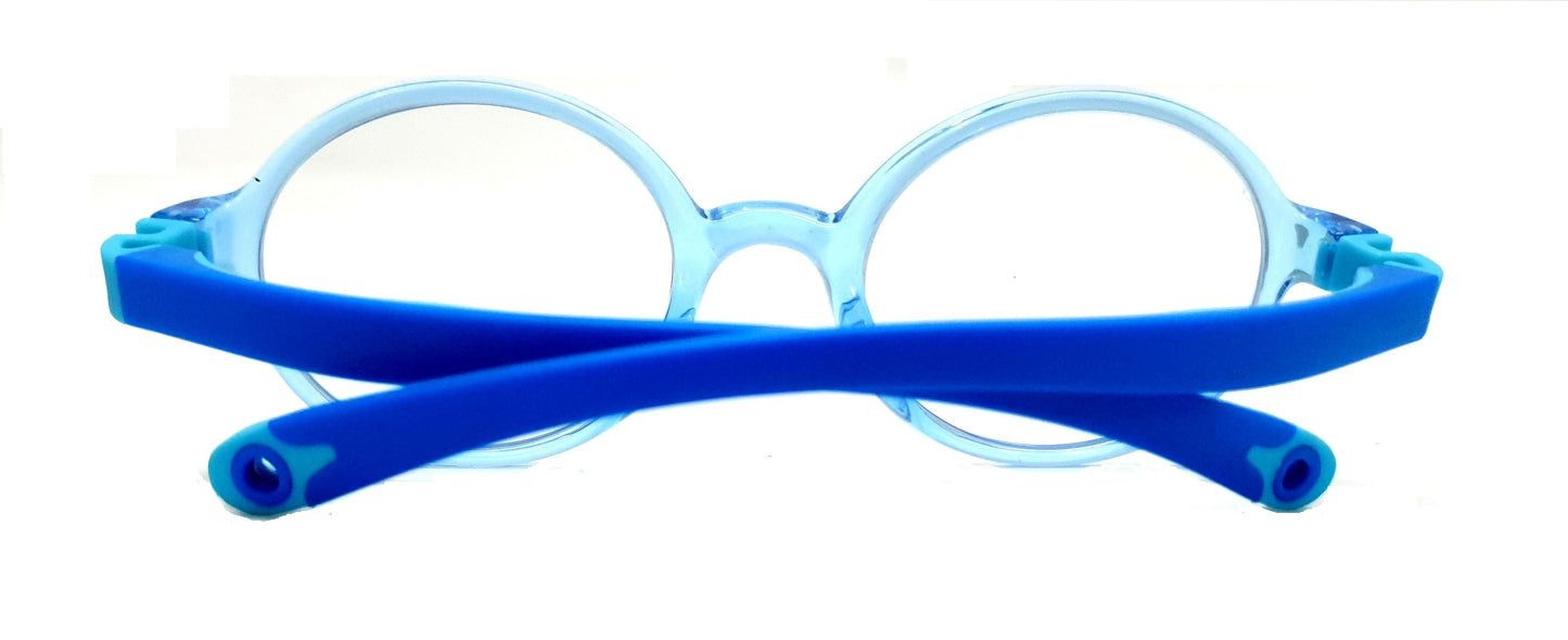 Affaires Kids Blue Light Filter Computer Glasses Flexible Spectacles with anti-reflection for Eye Protection | Zero Power (TR-45) (BC-268) Light Blue