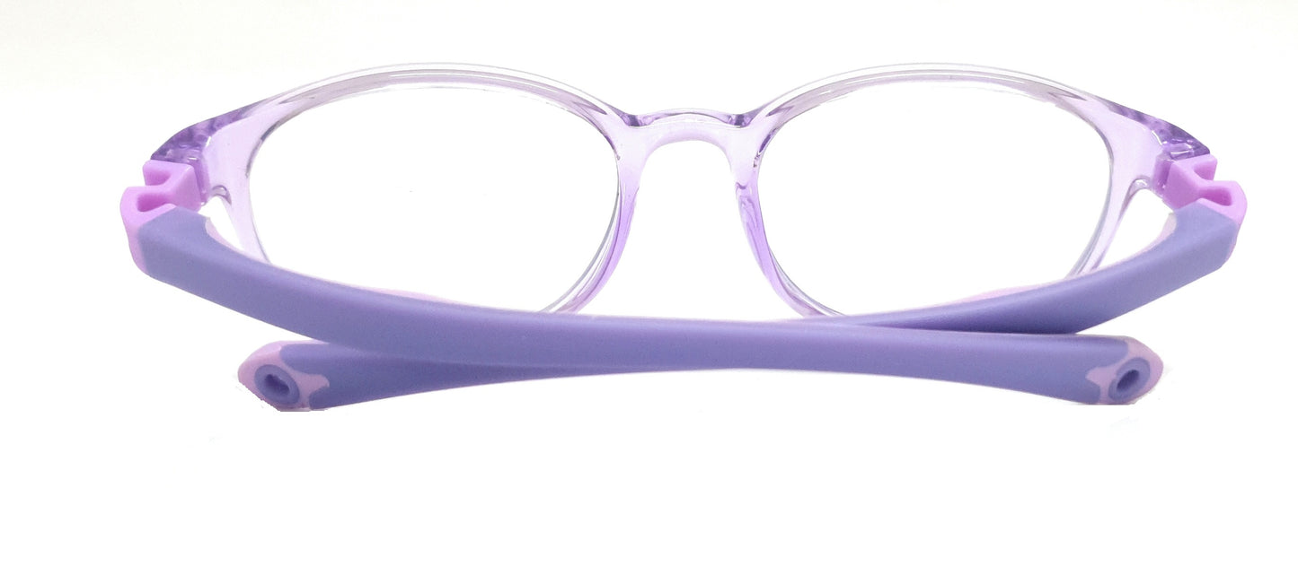 Affaires Kids Blue Light Filter Computer Glasses Flexible Spectacles with anti-reflection for Eye Protection | Zero Power (BC-272) Light Purple