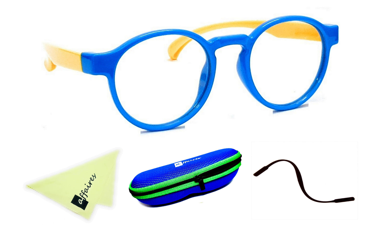 Affaires KIDS Blue Ray Block glasses Spectacles with anti-reflection for Eye Protection (8152) (Blue-Yellow) BC-307