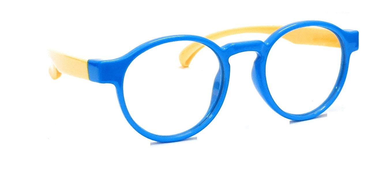 Blue and yellow kids blue ray block glasses