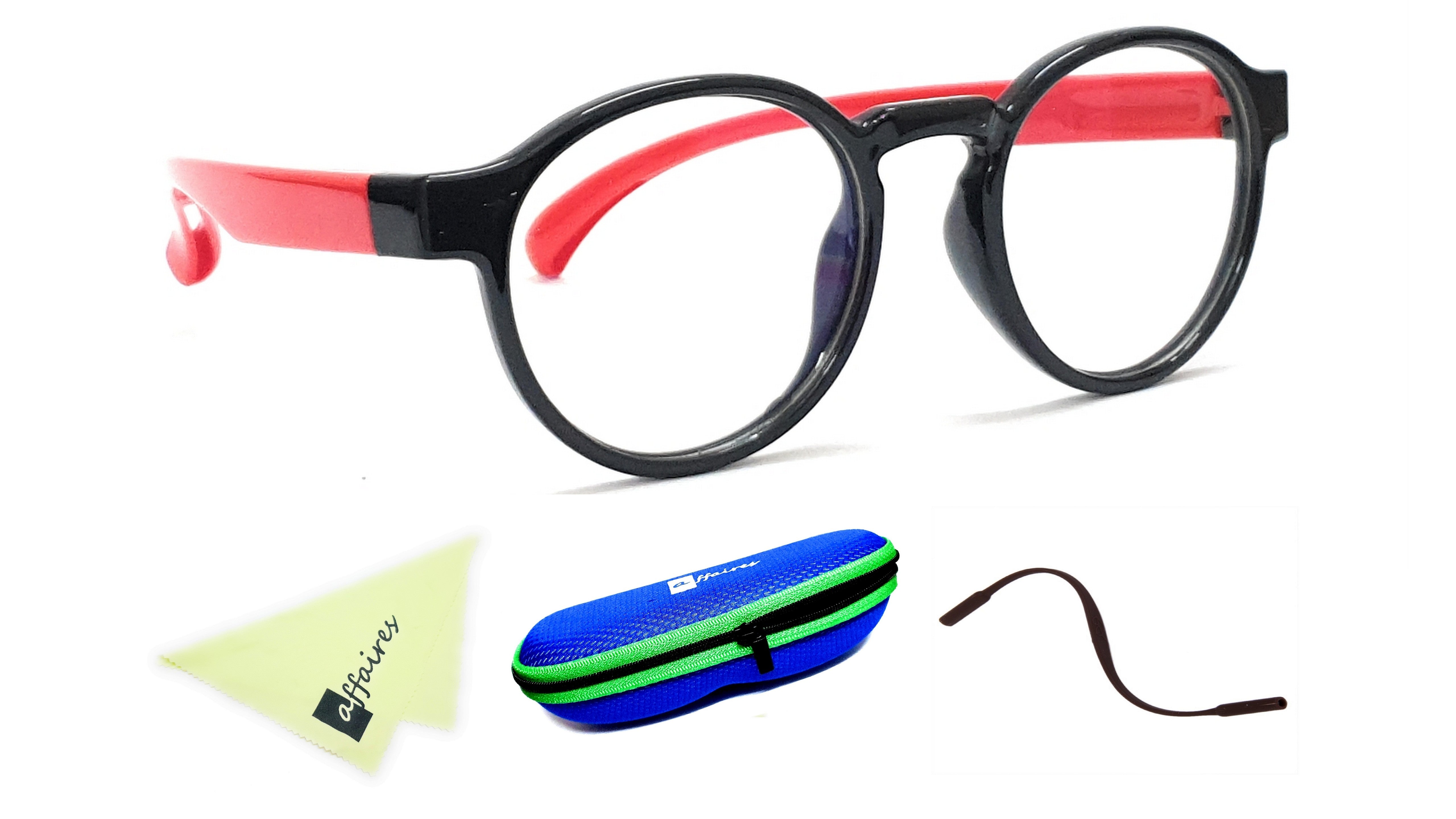 Black and red kids blue ray block glasses