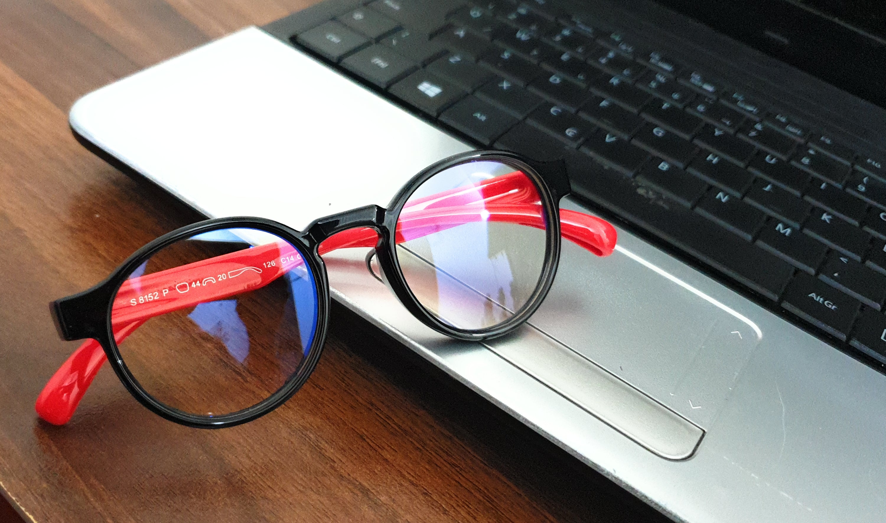 Black and red kids blue ray block glasses