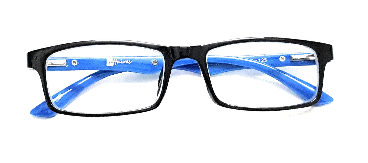 Affaires KIDS Blue Ray Block glasses Spectacles with anti-reflection for Eye Protection from Computer Tablet Laptop Mobile (Black-Blue) BC-300