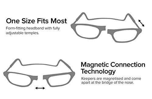 Black magnetic reading spectacle glasses