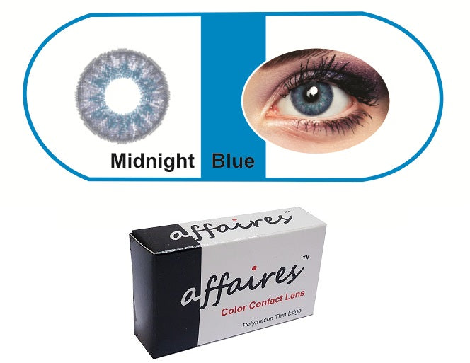 Affaires Quarterly Color Contact Lens Midnight Blue