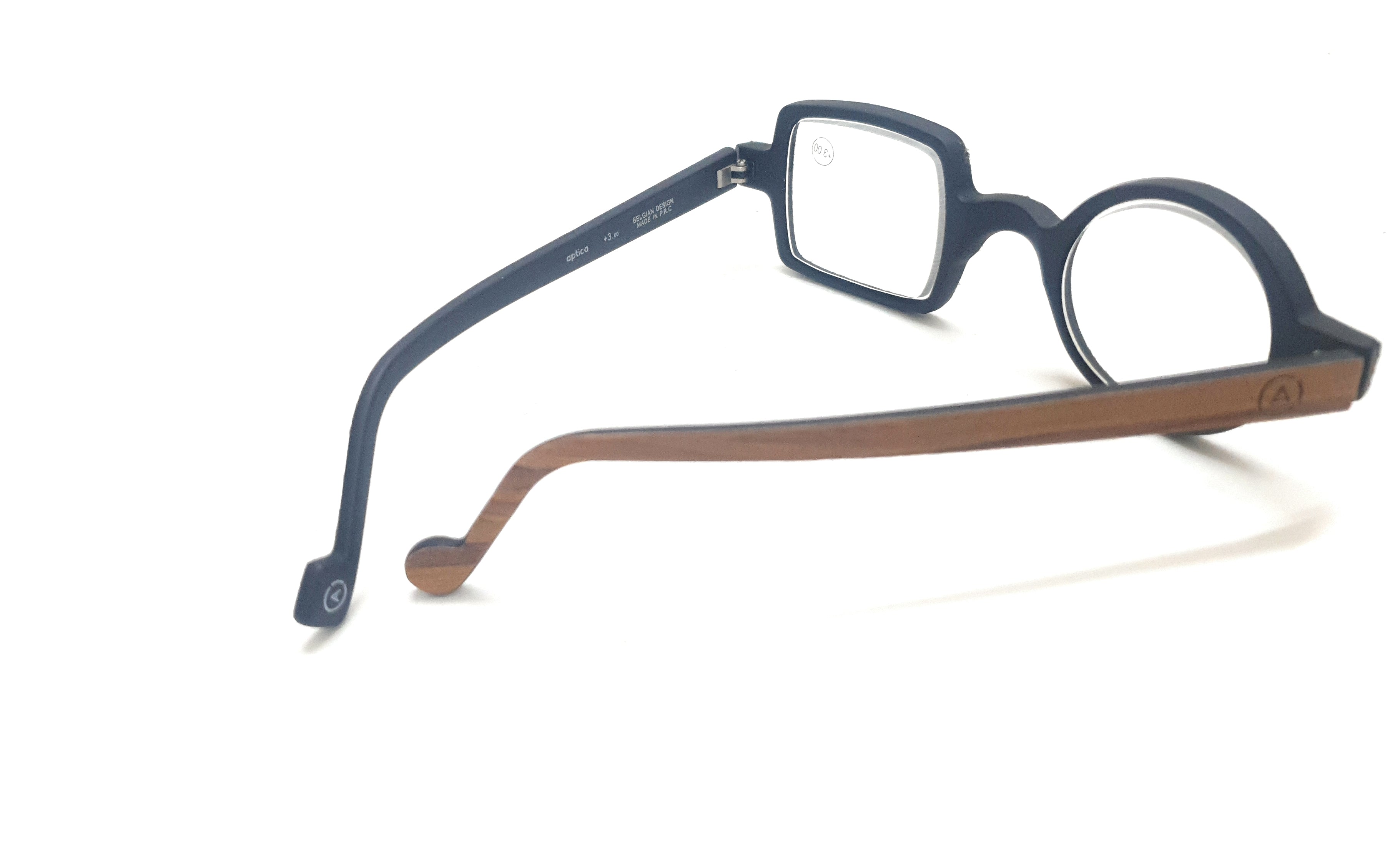 Affaires Trendy One Round One Square Spectacles Glasses Frame Unique Premium Eyewear – ROY ( Black – Brown )