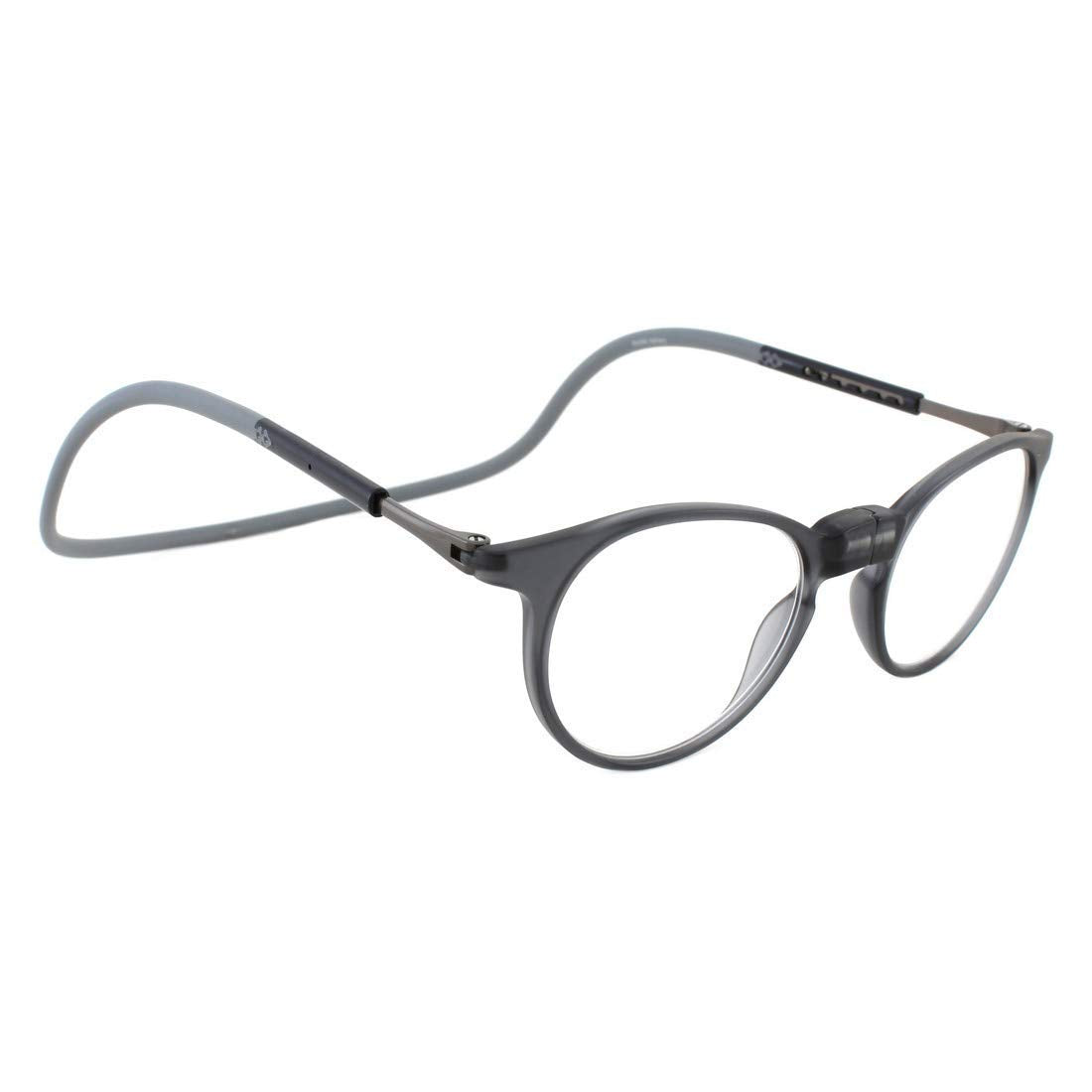 Round Magnetic Easyflex Reading Spectacle Glasses Suitable For Near Vision Color Grey