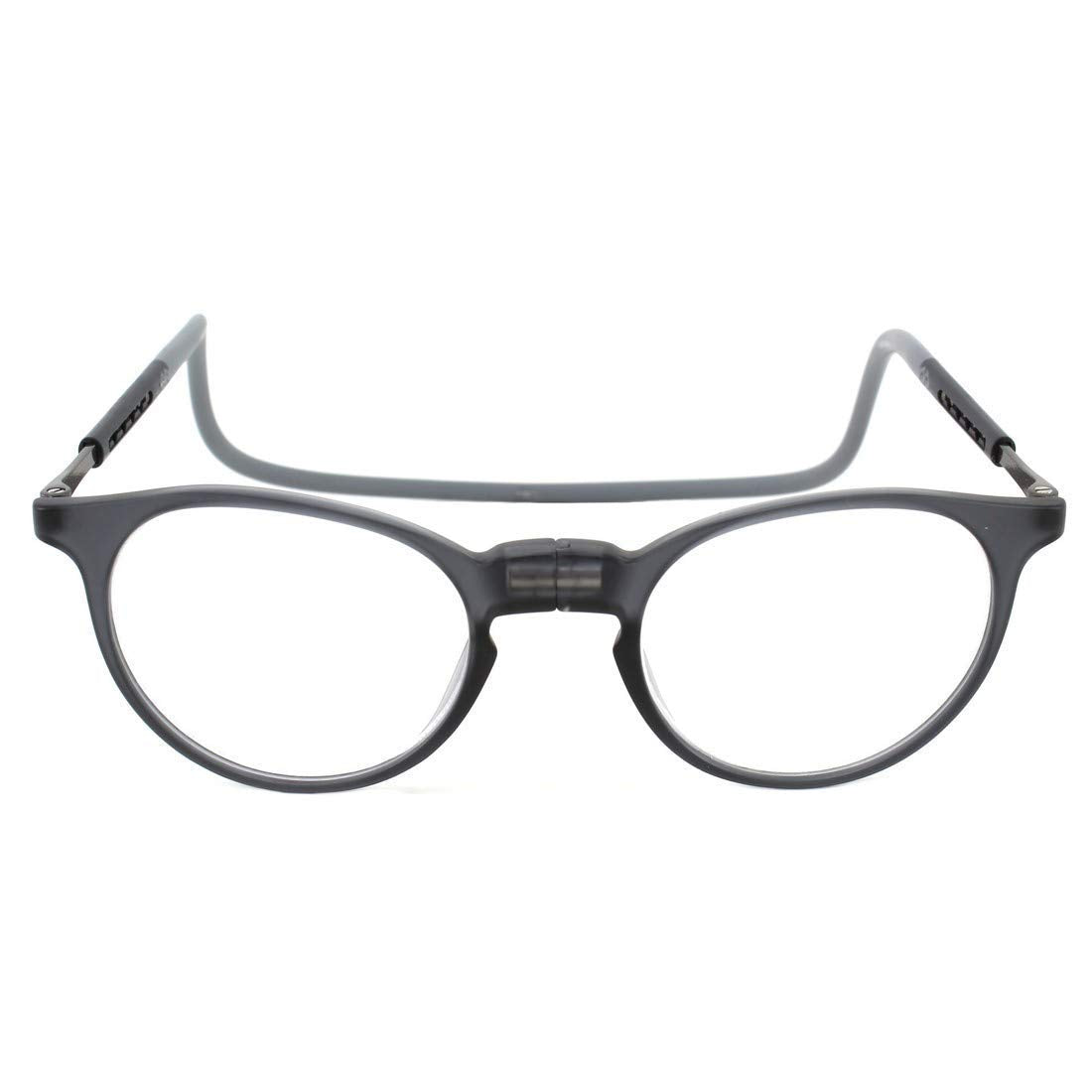 Round Magnetic Easyflex Reading Spectacle Glasses Suitable For Near Vision Color Grey