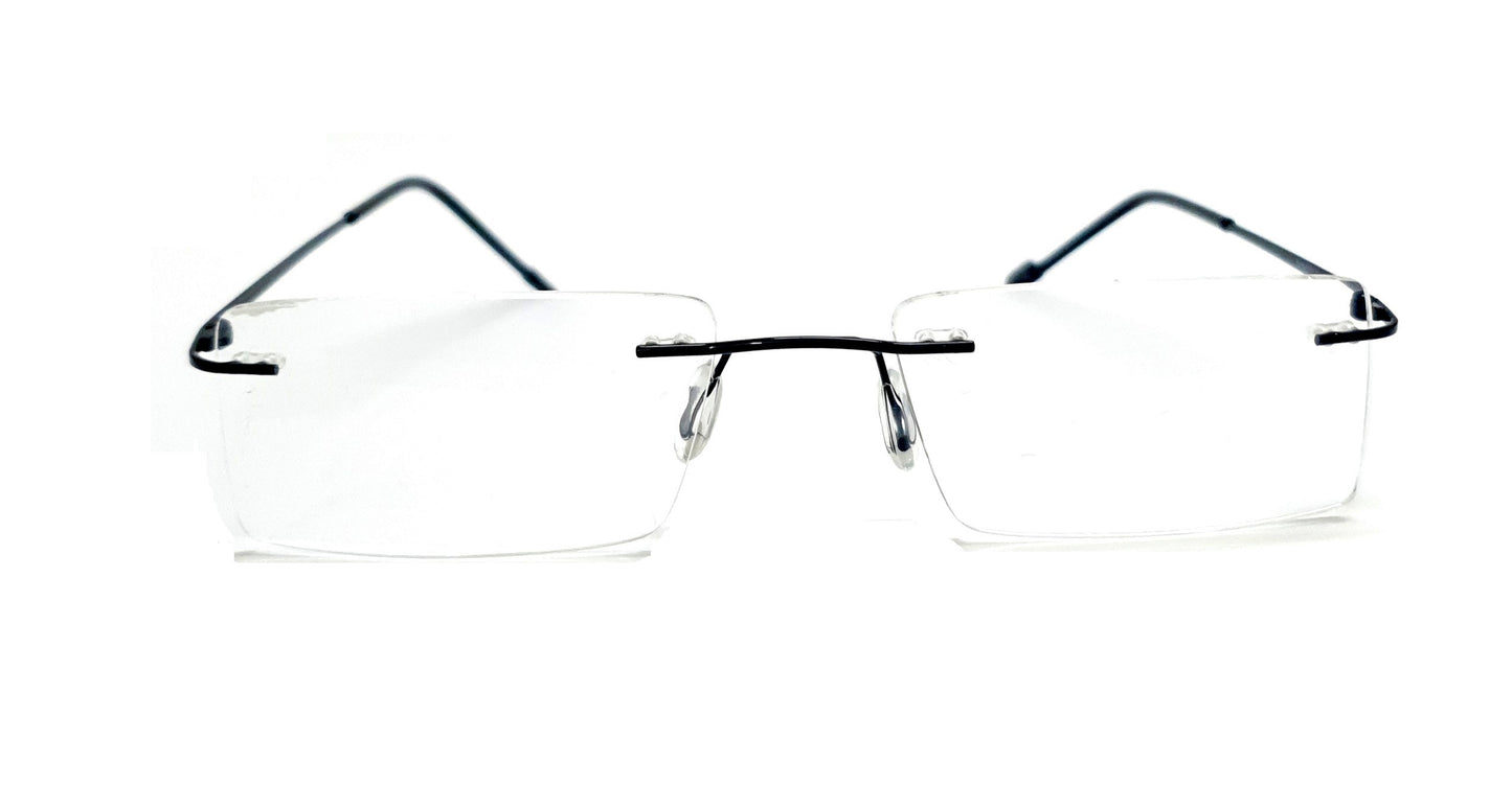 Affaires Rimless Flexible Lightweight Reading Glasses Readers (Near Vision) for Men and Women ( Black )