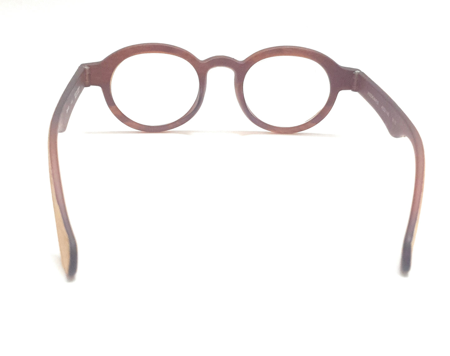 Affaires Round Wooden Finish Reading Eyeglasses Suitable For Near Vision With Soft Sleeve Case ( Woodie / Maple Brown )