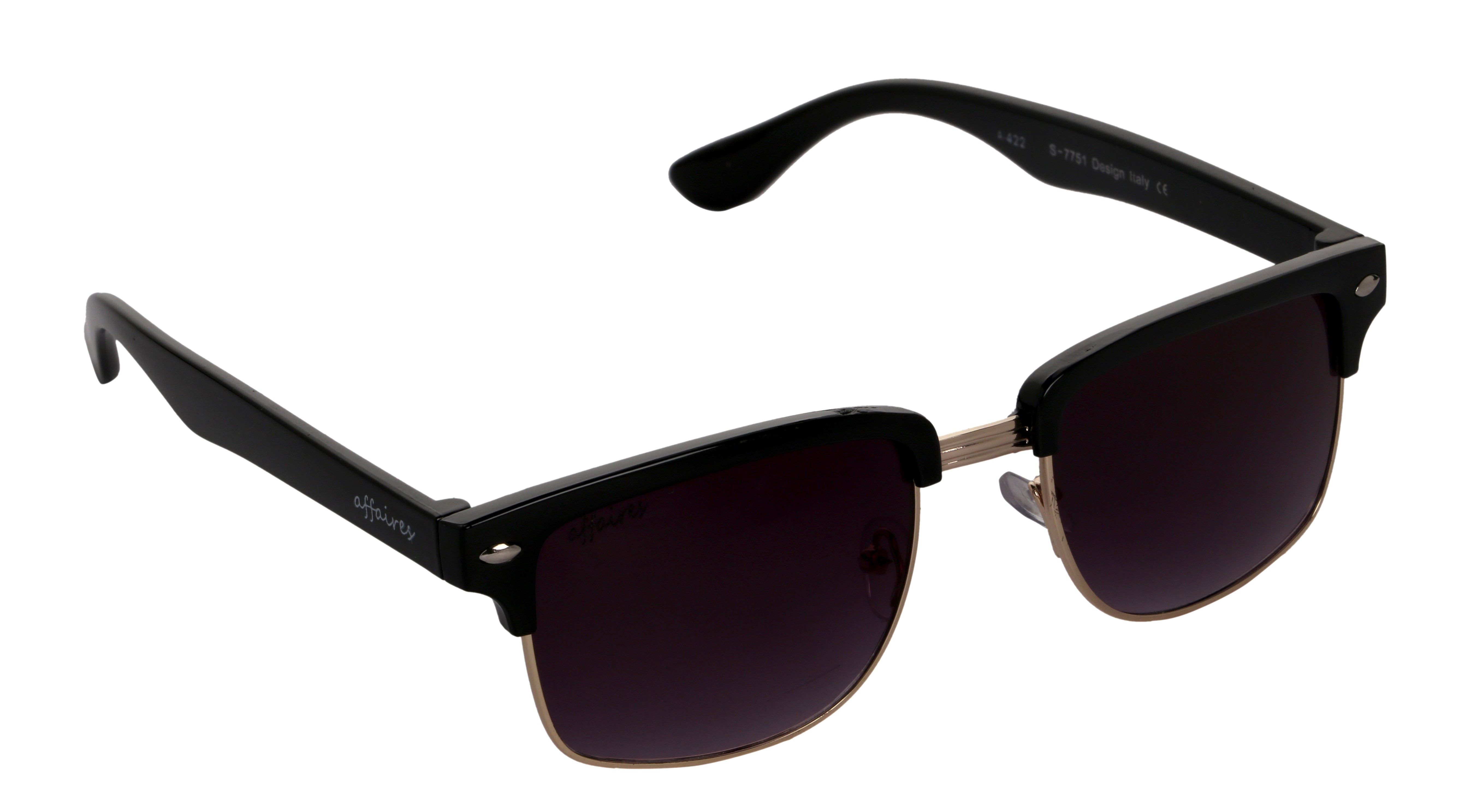 Affaires Sunglasses Fashionable Square Unisex A-422 (Black) –  SoftTouchLenses