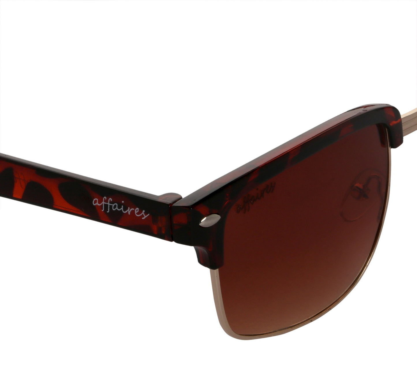 Affaires Sunglasses Fashionable Square Unisex A-423 (Brown)