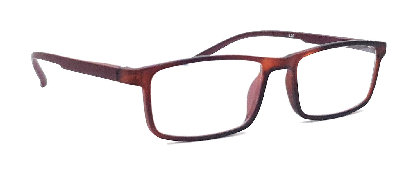 Affaires Readers | Brown Rectangle Full Rim Reading Eyeglasses | For Men & Women | For +1.00 to +2.50 Power | Near Vision Galsses