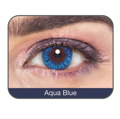 Affaires Aqua Blue Contact Lenses, One Tone Blue Lenses