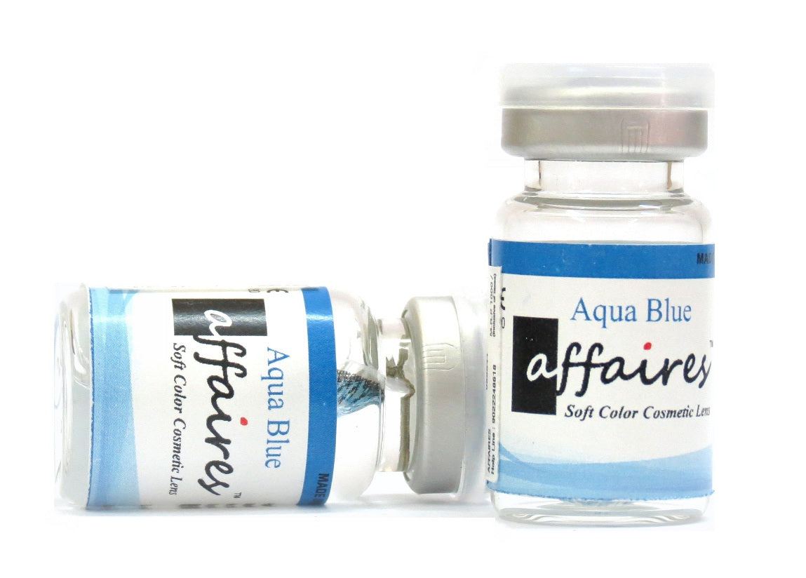 Affaires Aqua Blue Contact Lenses, One Tone Blue Lenses