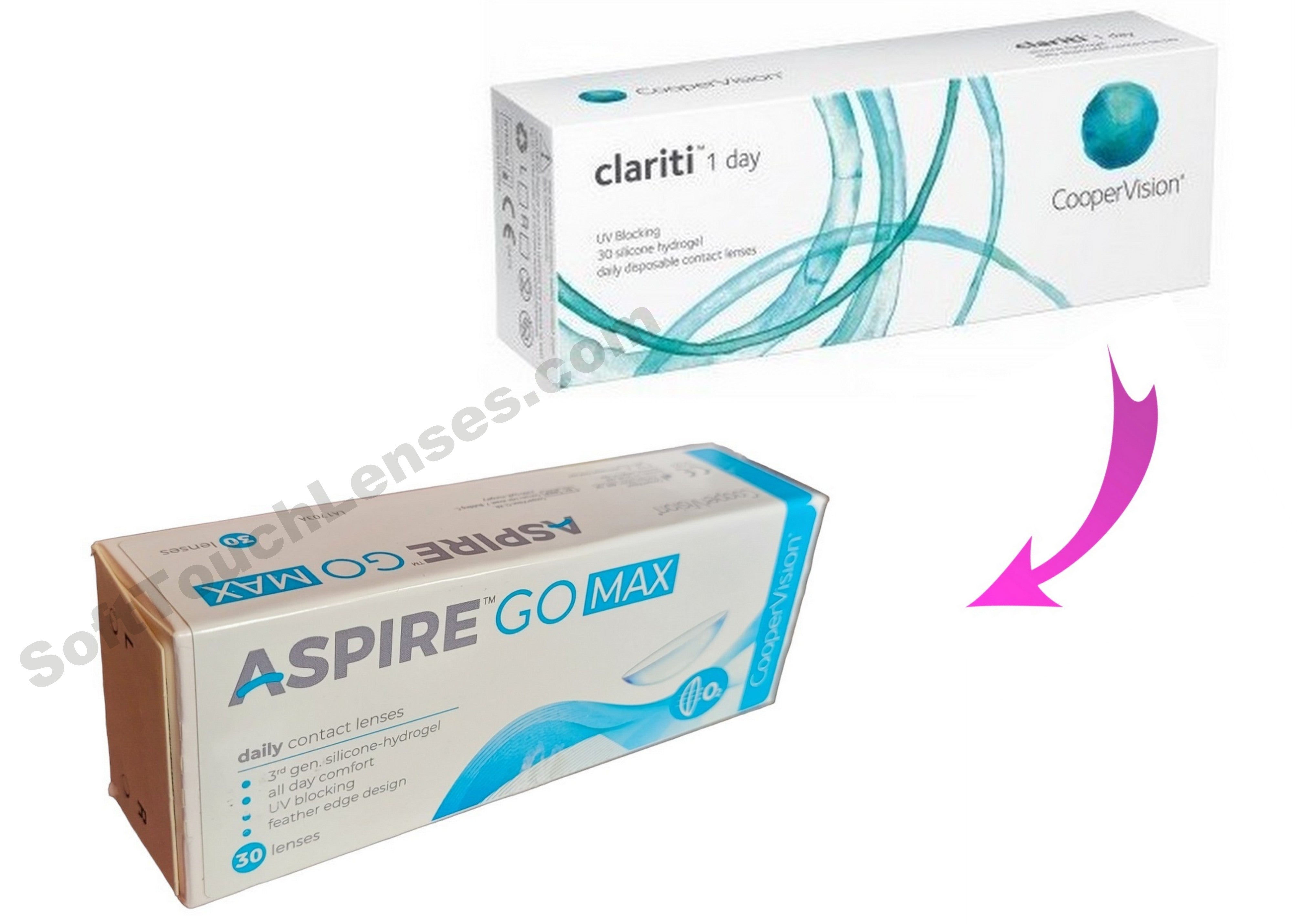 Clariti 1Day Daily Disposable Contact Lenses CooperVision ( 30pcs in a Box ) Is Now  Aspire Go Max  Daily Disposable