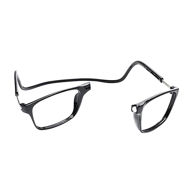 Black magnetic reading spectacle glasses