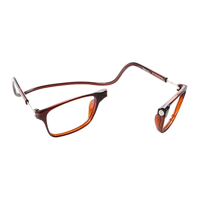 Brown magnetic reading spectacle glasses