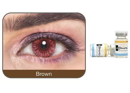 Affaires Color Yearly Contact Lenses One Tone Brown Color ( 2pcs in Pack )