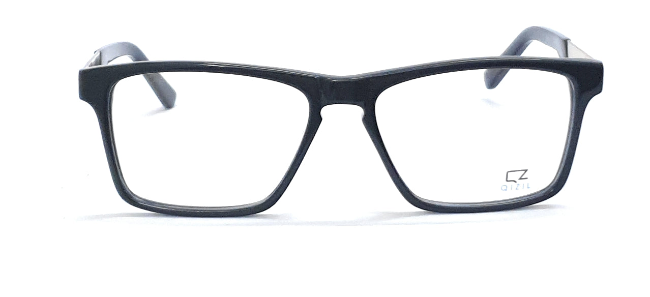 Elegant black and golden rectangle spectacles