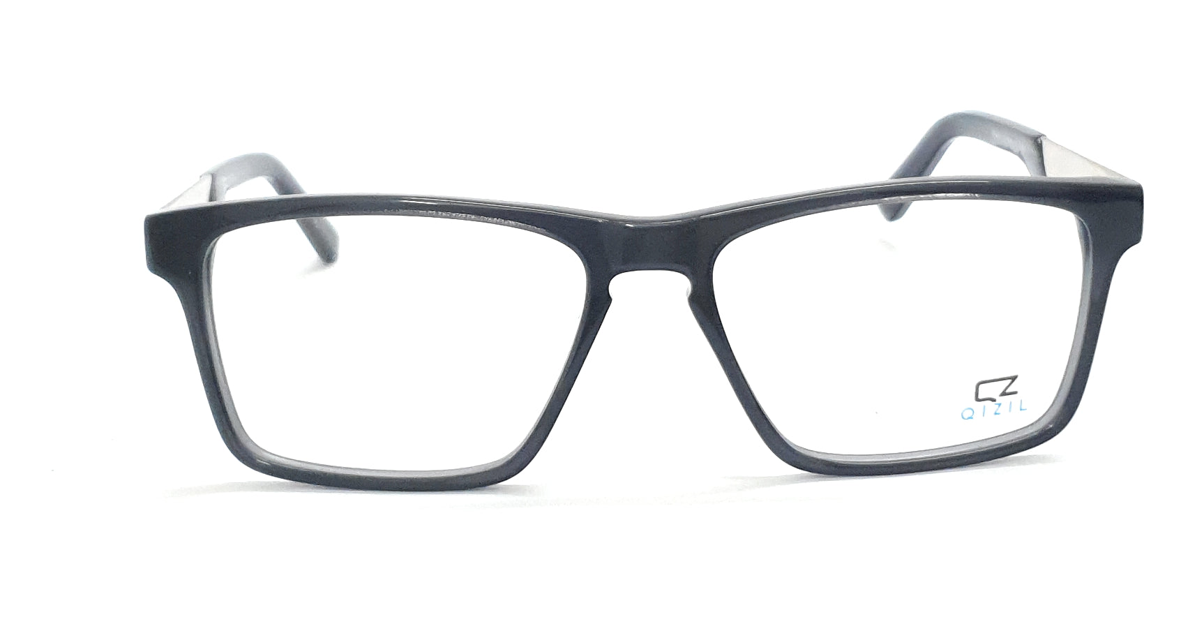 Stylish black and silver rectangle spectacles