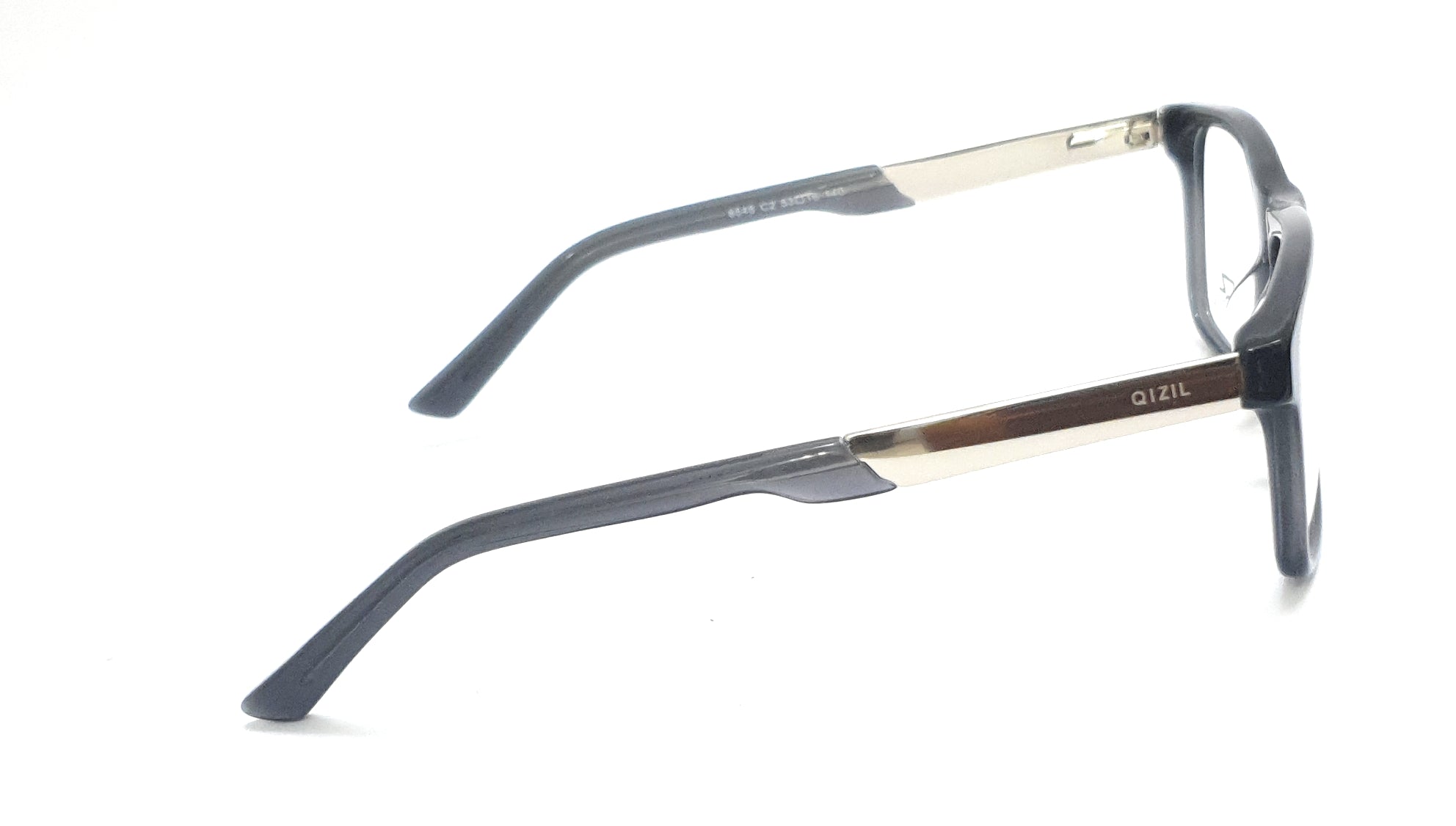 Stylish black and silver rectangle spectacles