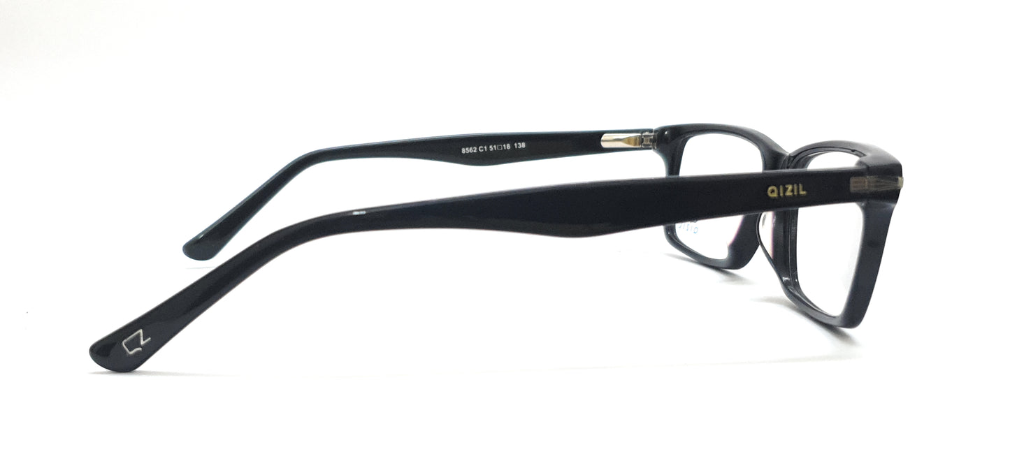 Qizil Eyeglasses Rectangle Spectacle 8562 Black
