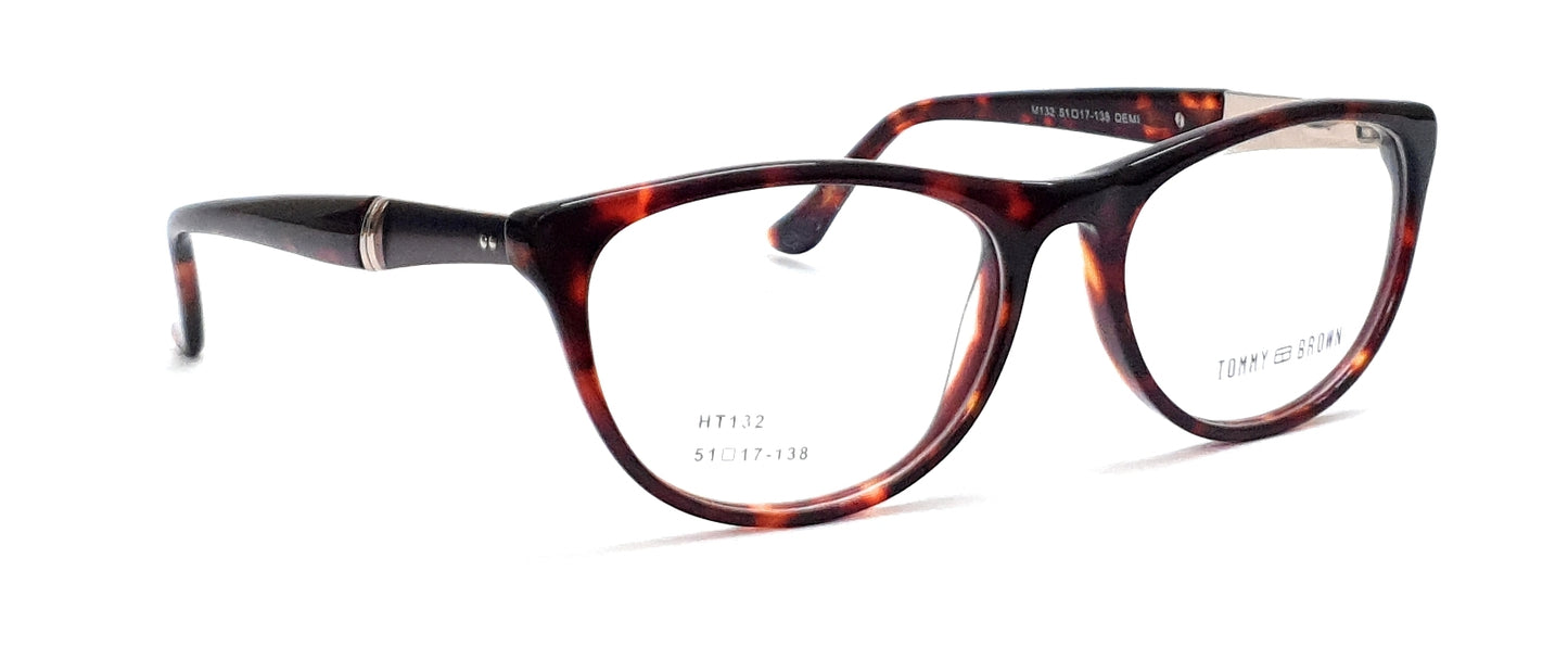 Tommy Brown Cateye Eyeglasses HT132 DA Brown Spectacle