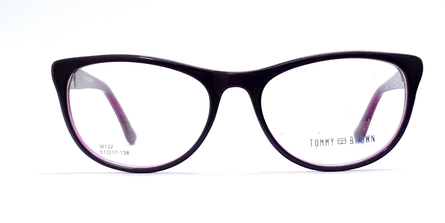 Tommy Brown Cateye Eyeglasses HT132 Purple Spectacle